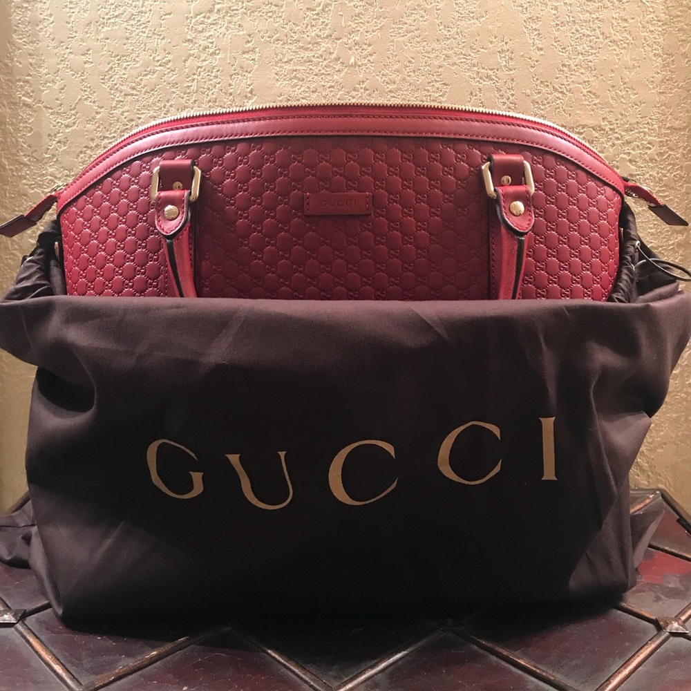 GUCCI RED MICROGUCCISSIMA DOME SATCHEL